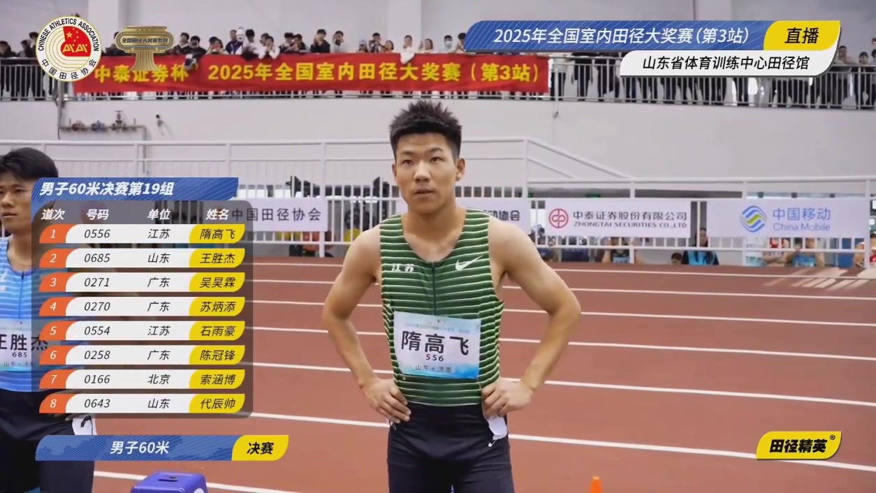 j9九游会老哥俱乐部交流赛季首秀夺冠！全国室内田径大奖赛60米：35岁苏炳添6秒65夺冠！
